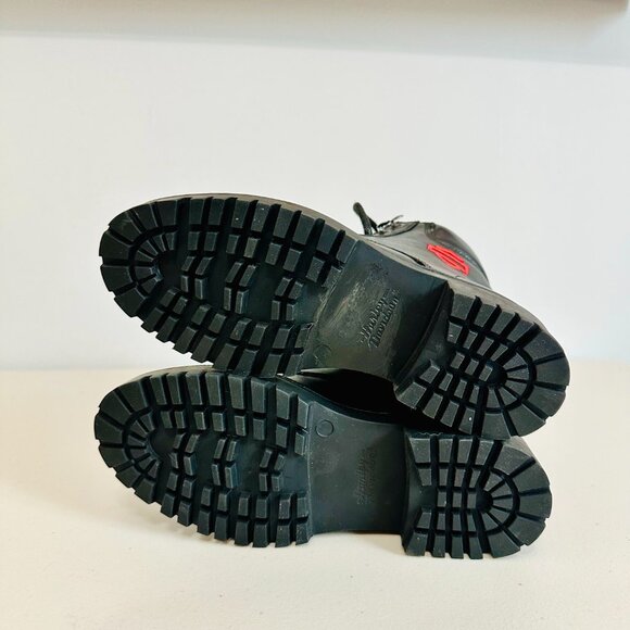 HARLEY DAVIDSON TRESSLER BLACK WITH RED HD LOGO LEATHER BOOTS D87288 - Picture 5 of 9